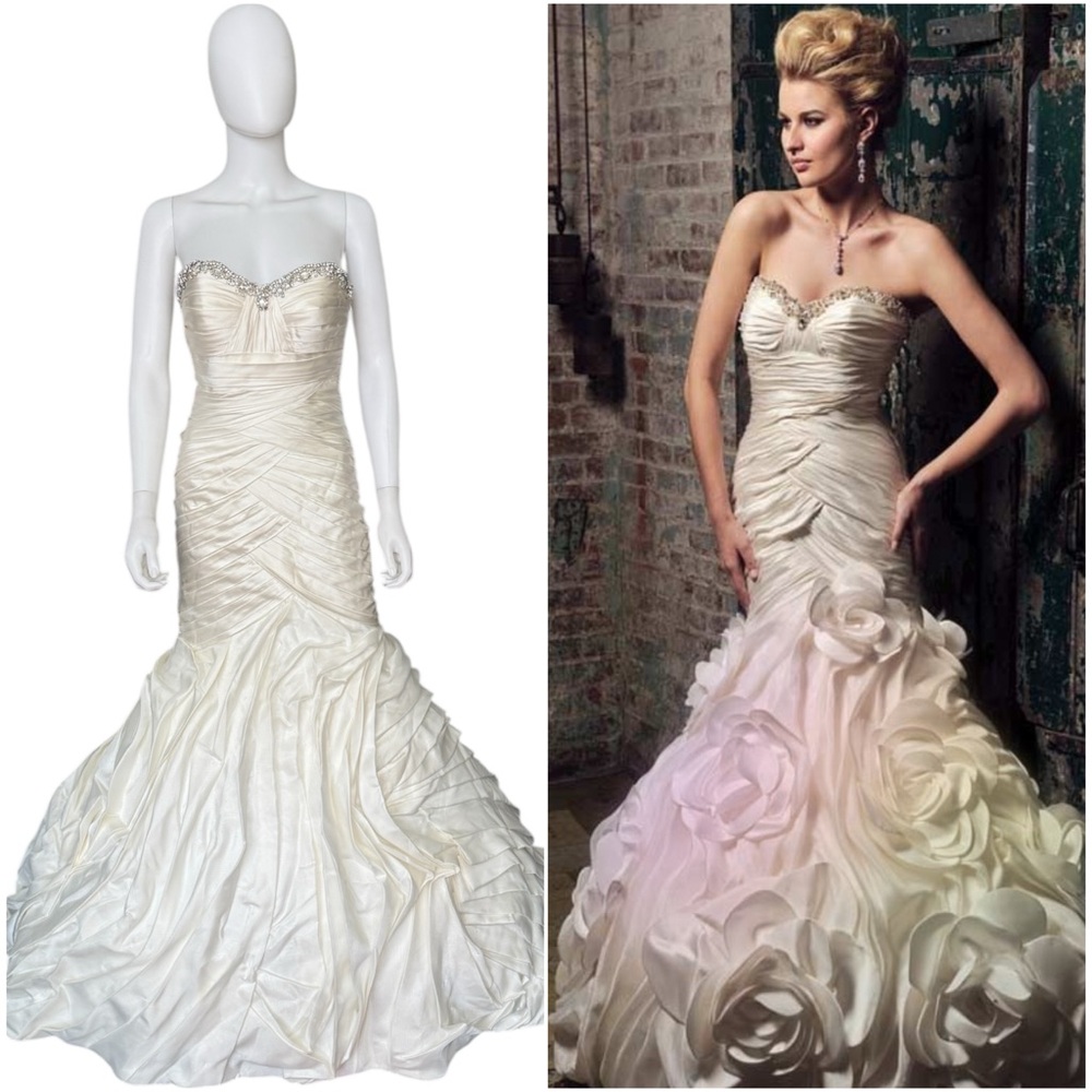 NWT Ysa Makino Off White Strapless Wedding Gown